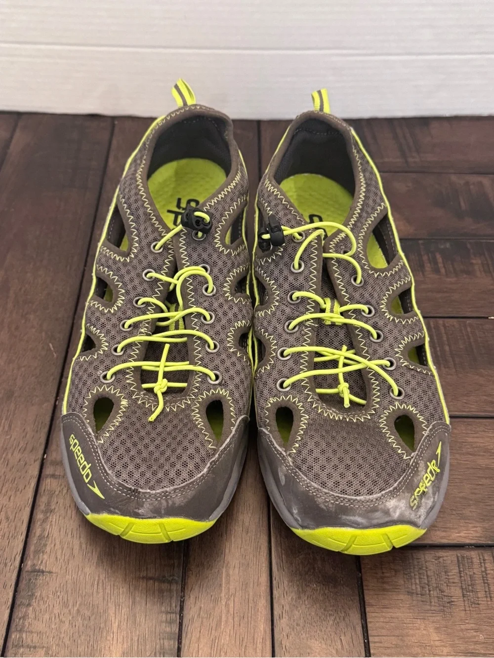 Speedo Men's 11 Hydro Comfort 2.0 Water Shoes Grey Neon Green Bungee Camp Kayak